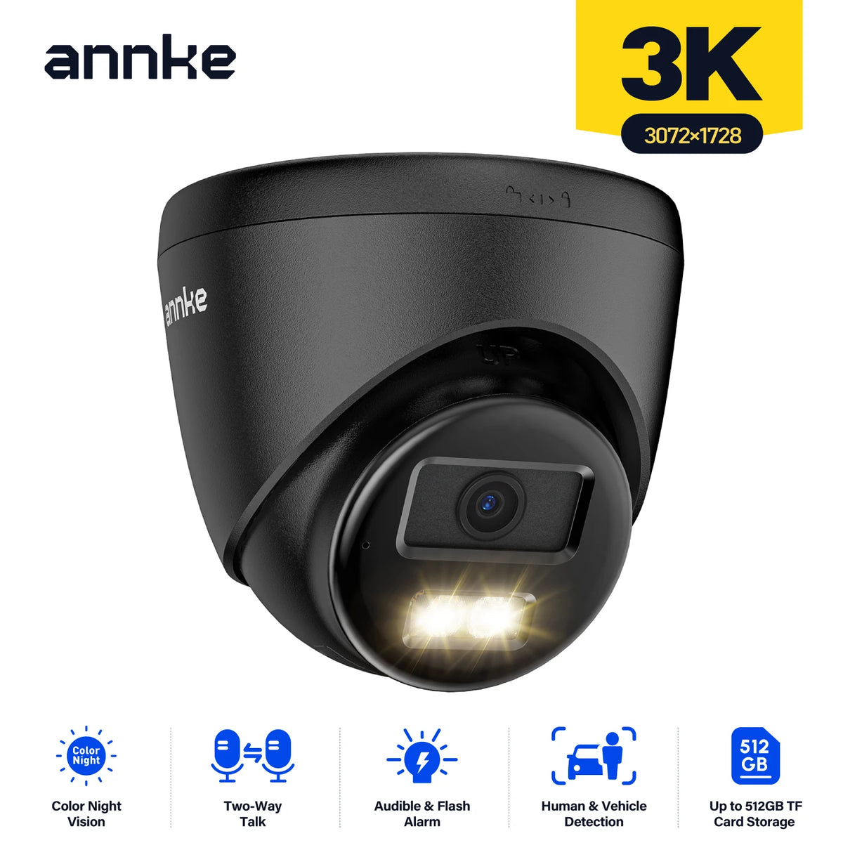 ANNKE AC500 3K Ultra HD PoE Security Camera Dual Light
