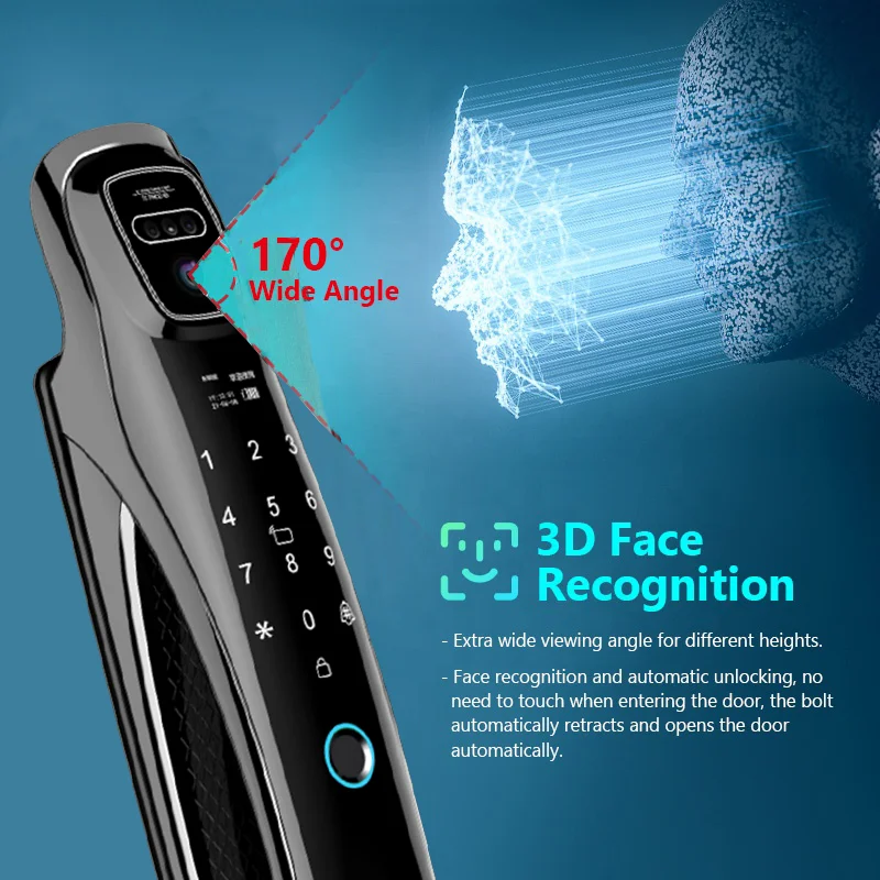 YKESDL WiFi Face Recognition Smart Door Lock With Video Intercom