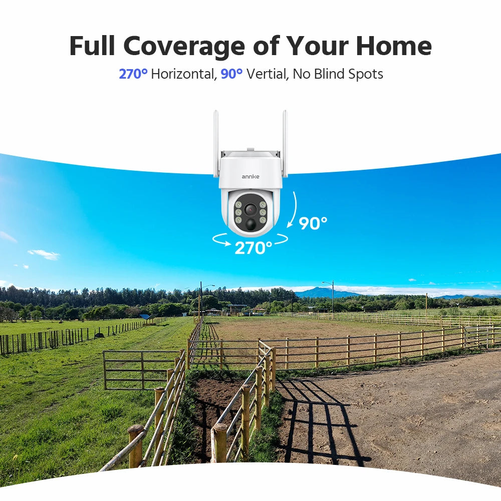 ANNKE 4MP Solar Wireless WiFi Pan Tilt Security Camera