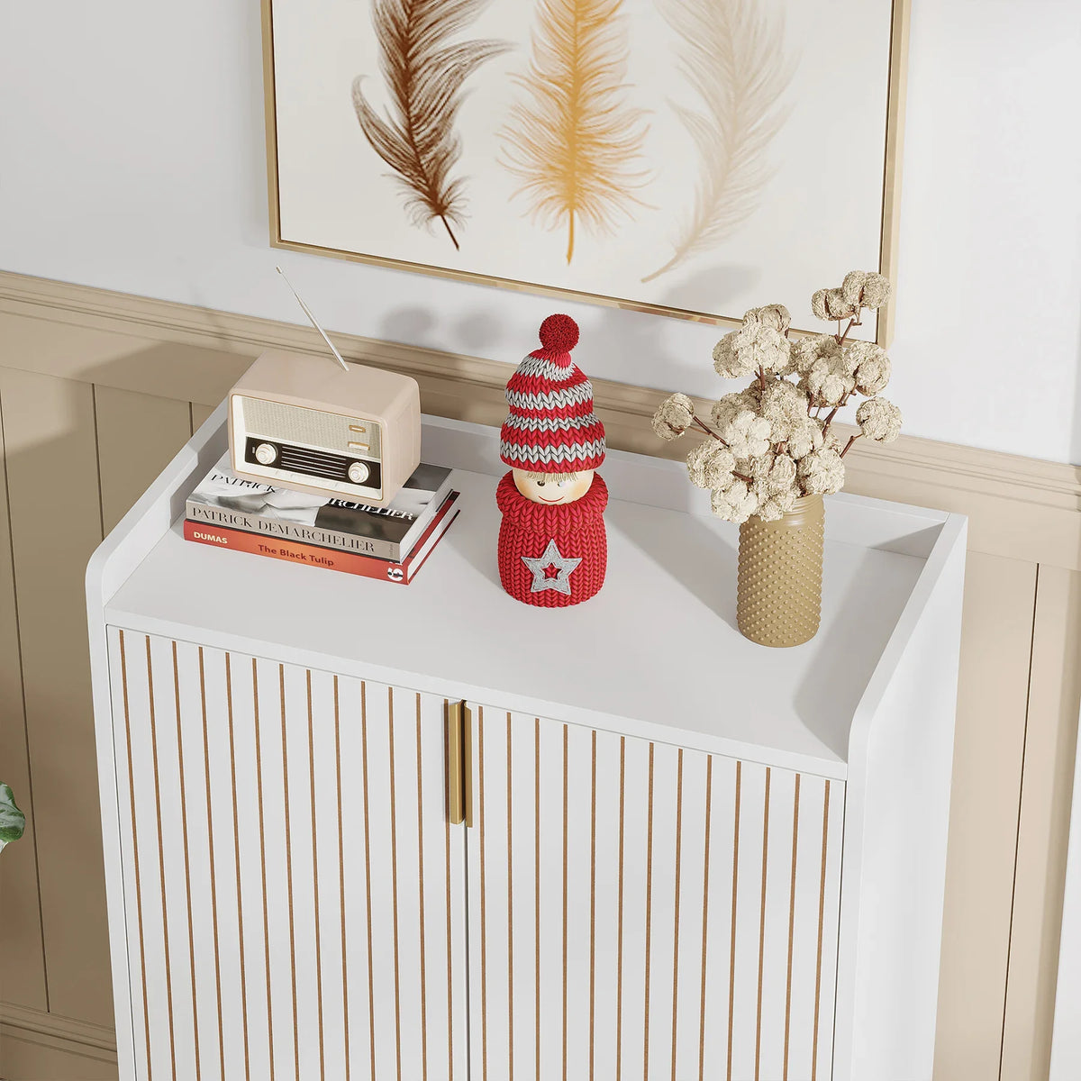 Tribesigns Five Tier Shoe Cabinet With Doors For Entryway Storage