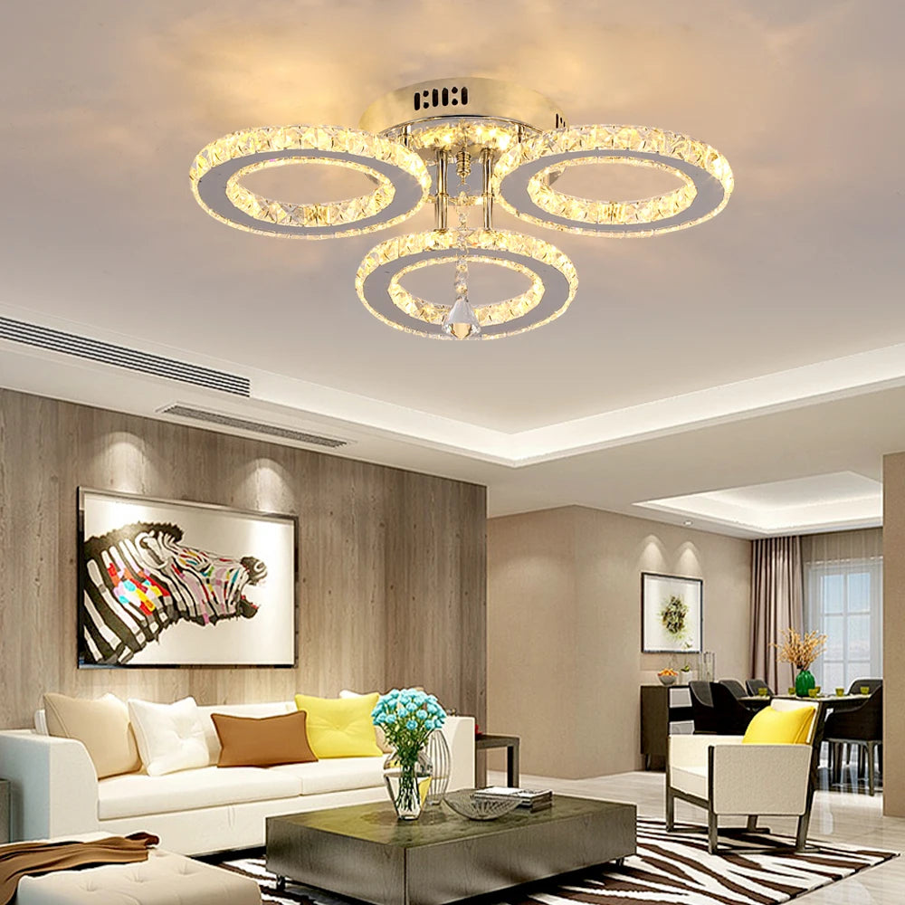 GreeLustr Crystal LED Ceiling Chandelier for Modern Home Lighting