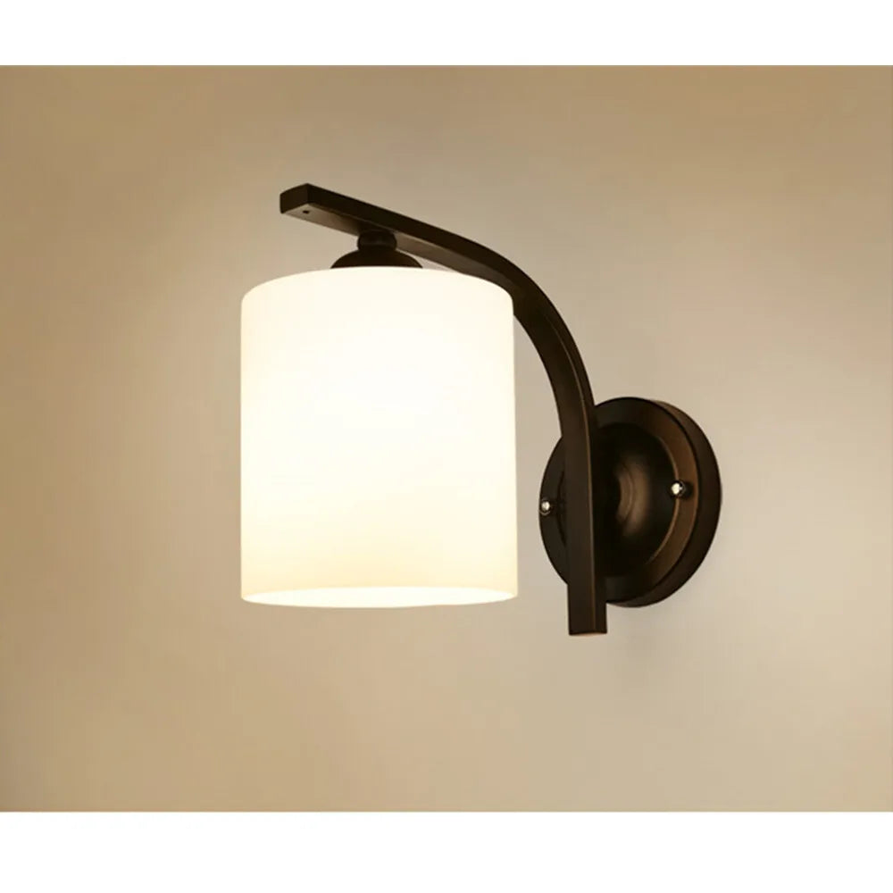 Modern Glass Cylinder Wall Sconce Light Fixture for Bedroom Decor