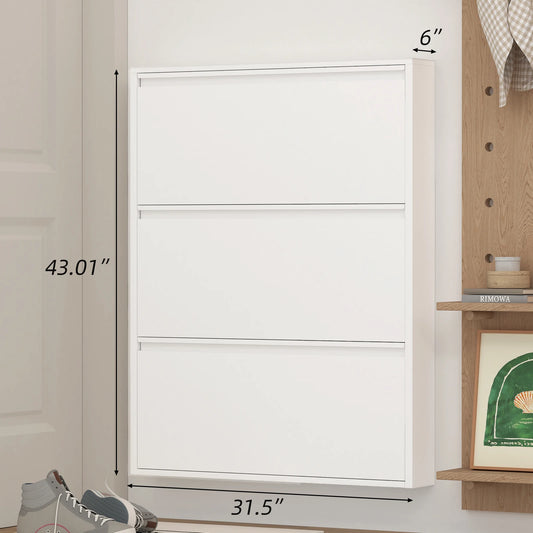 Lucypal Space Saving Flip Shoe Rack Cabinet With Top Shelf