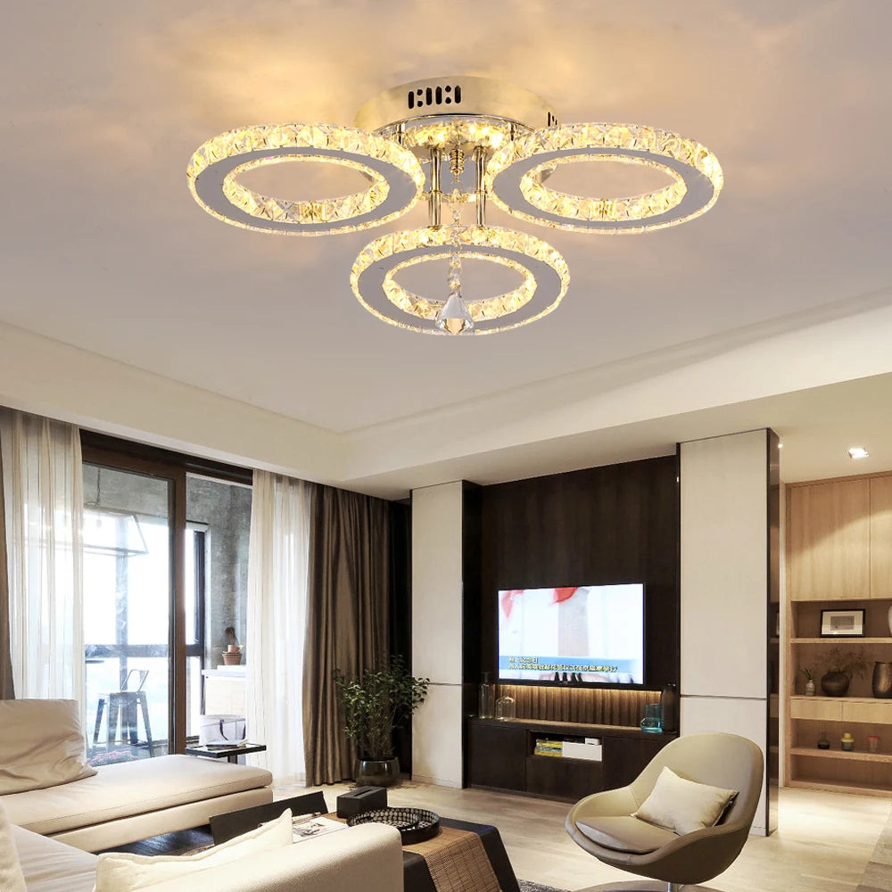 GreeLustr Crystal LED Ceiling Chandelier for Modern Home Lighting