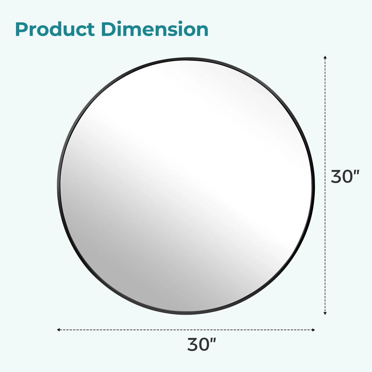 JHK 20 Inch to 30 Inch Round Wall Mirror Decorative Mirror Tempered Glass Waterproof Round Mirrors Shatterproof Design Bathroom Mirror for Over Sink Entryway Bedroom