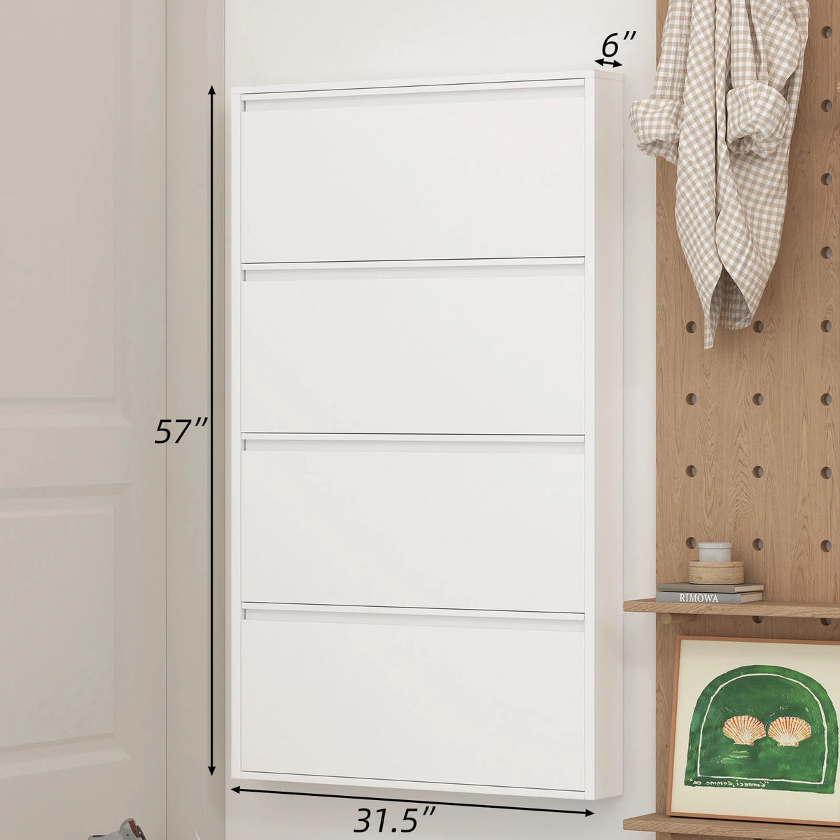 Lucypal Space Saving Flip Shoe Storage Cabinet With Top Shelf