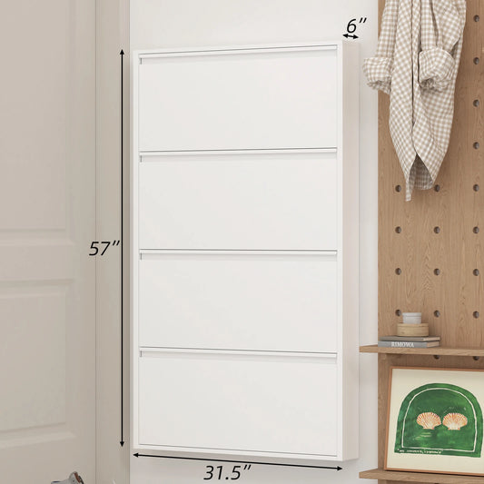 Lucypal Space Saving Flip Shoe Storage Cabinet With Top Shelf