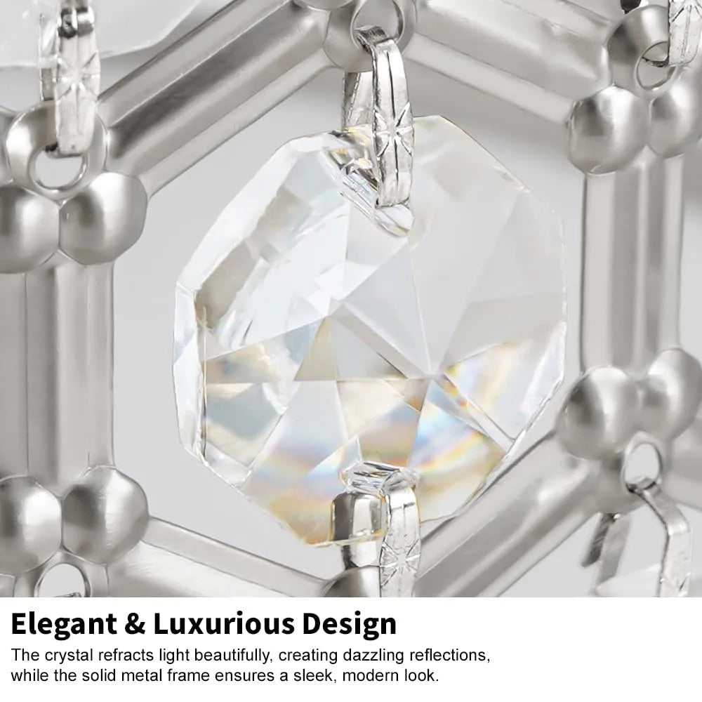 Modern Prism Crystal Semi Flush Mount Chandelier for Indoor Homes