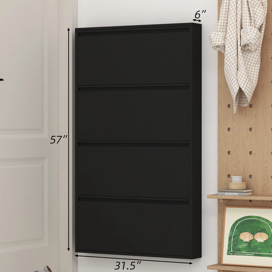 Lucypal Space Saving Flip Shoe Rack With Adjustable Shelves