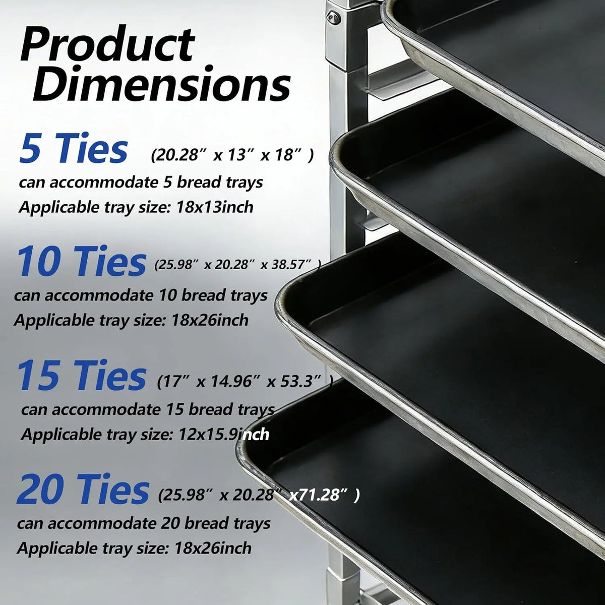Garvee 20 Tier Aluminum Bun Pan Baking Rack With Wheels