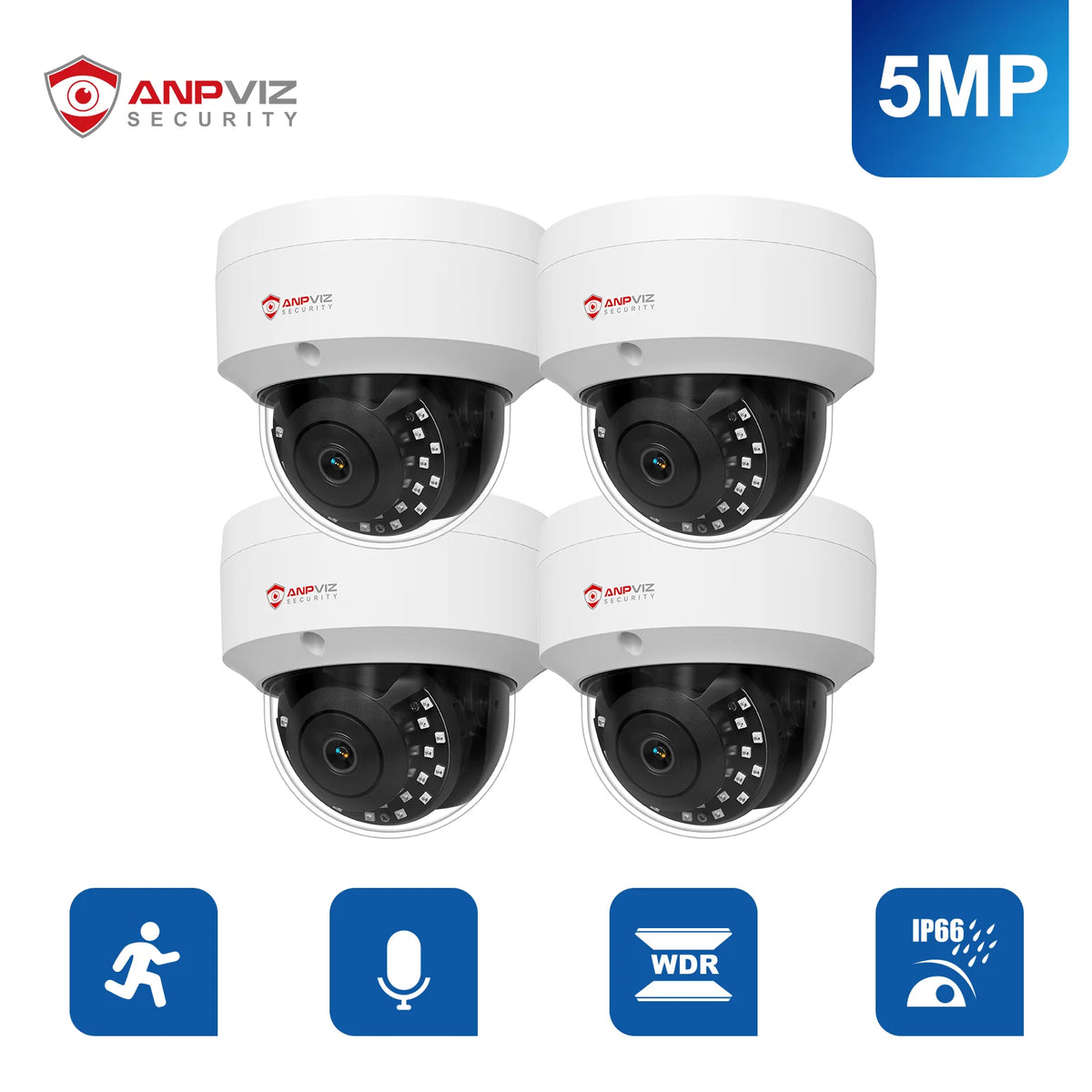 Anpviz 5MP PoE Outdoor Dome Security Camera With Microphone