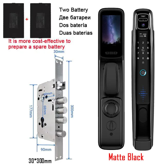 YKESDL WiFi Face Recognition Smart Door Lock With Video Intercom