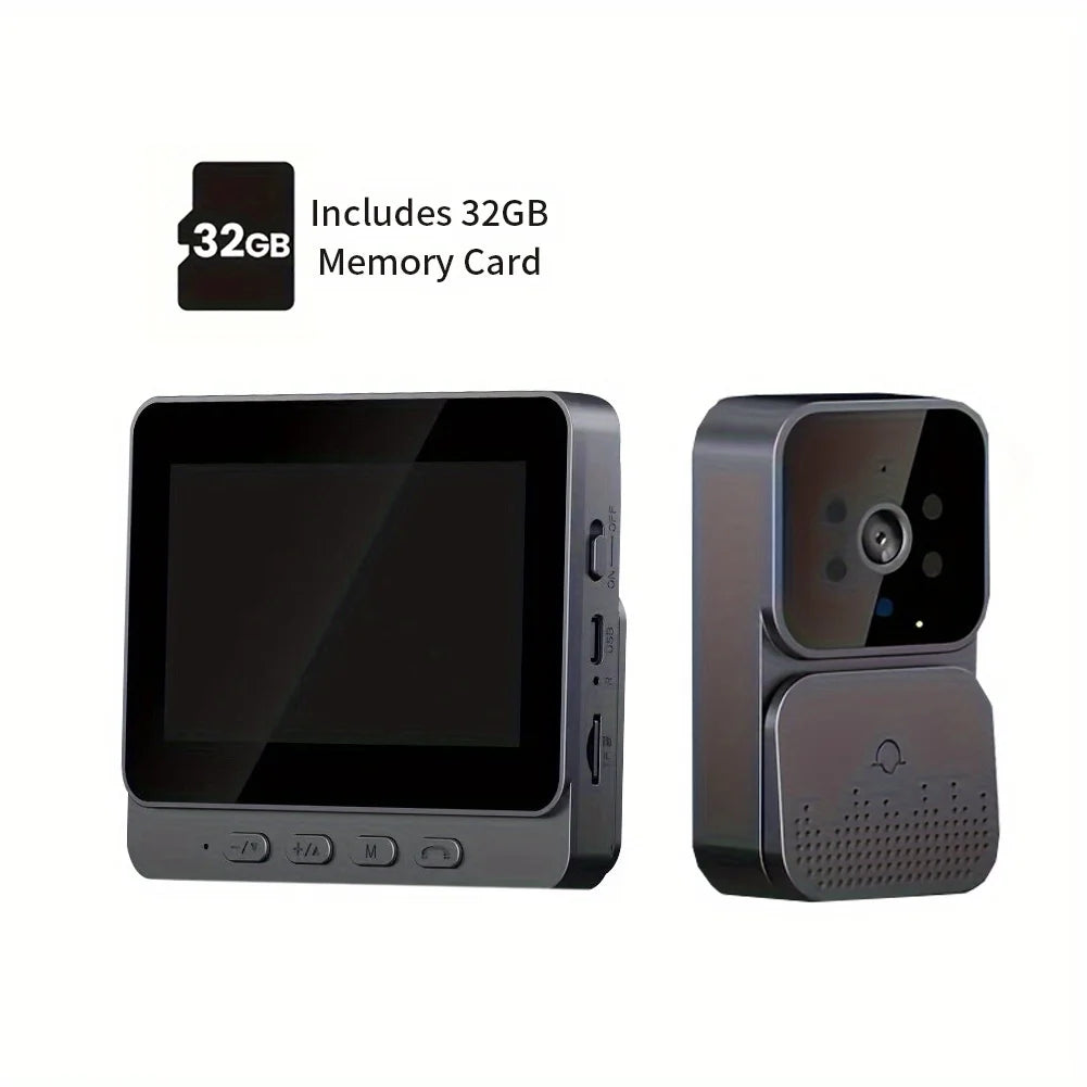 XBIBI Wireless Video Doorbell With Monitor And Two-Way Audio