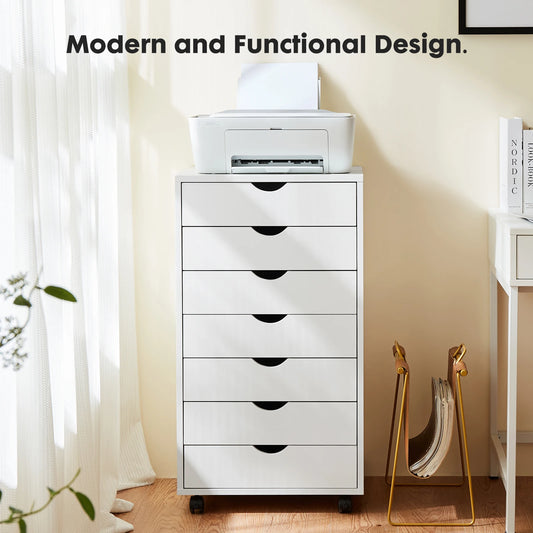 JHK 7 Drawer Mobile Storage Cabinet With Wheels For Home