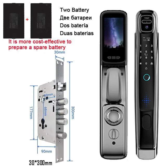 YKESDL WiFi Face Recognition Smart Door Lock With Video Intercom