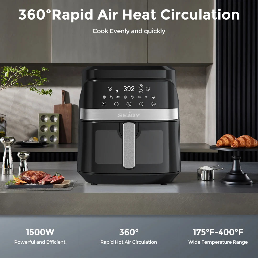 Sejoy 8-In-1 Air Fryer Oven With Roast And Bake Functions