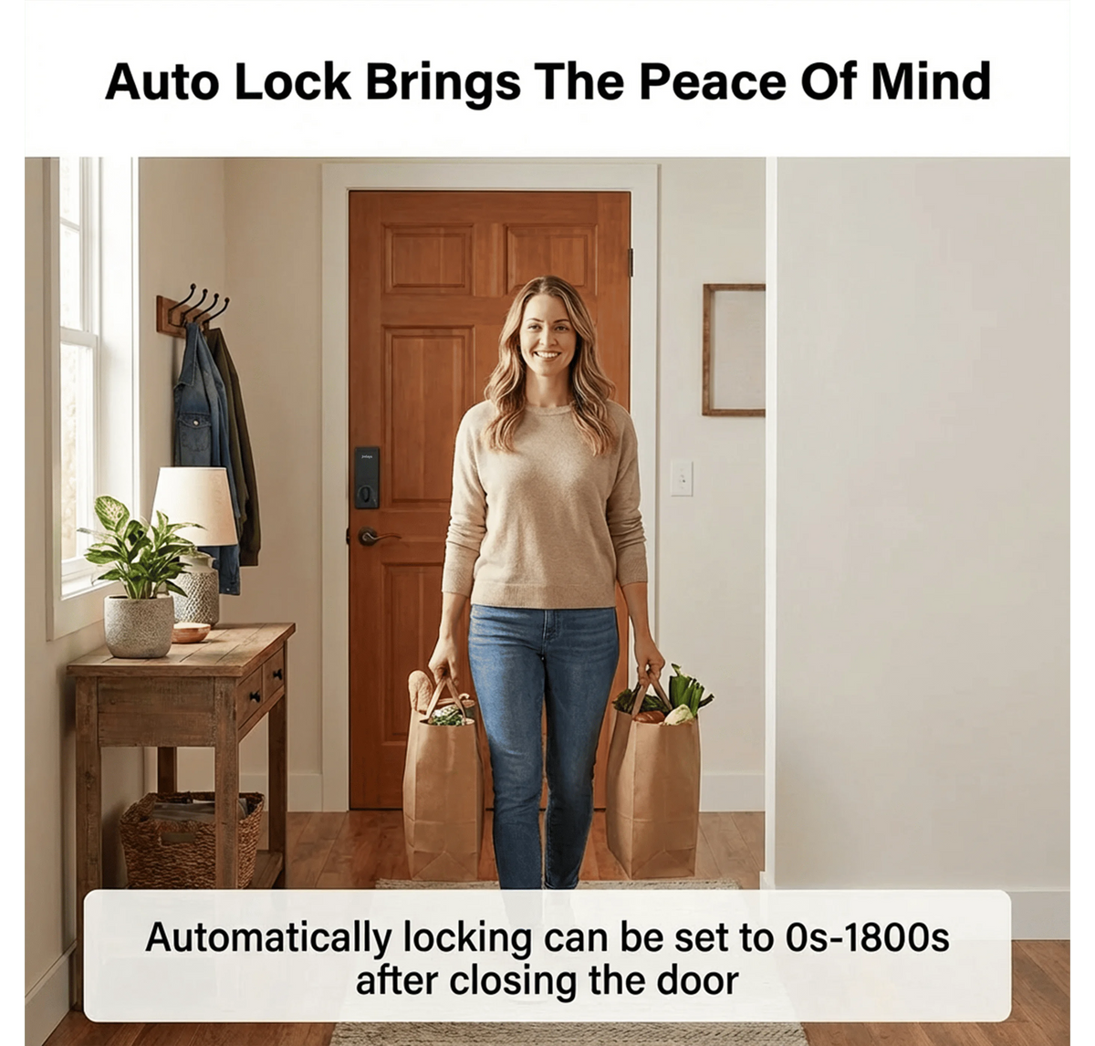 Jodays Smart Fingerprint Deadbolt Lock With Keypad And App Control