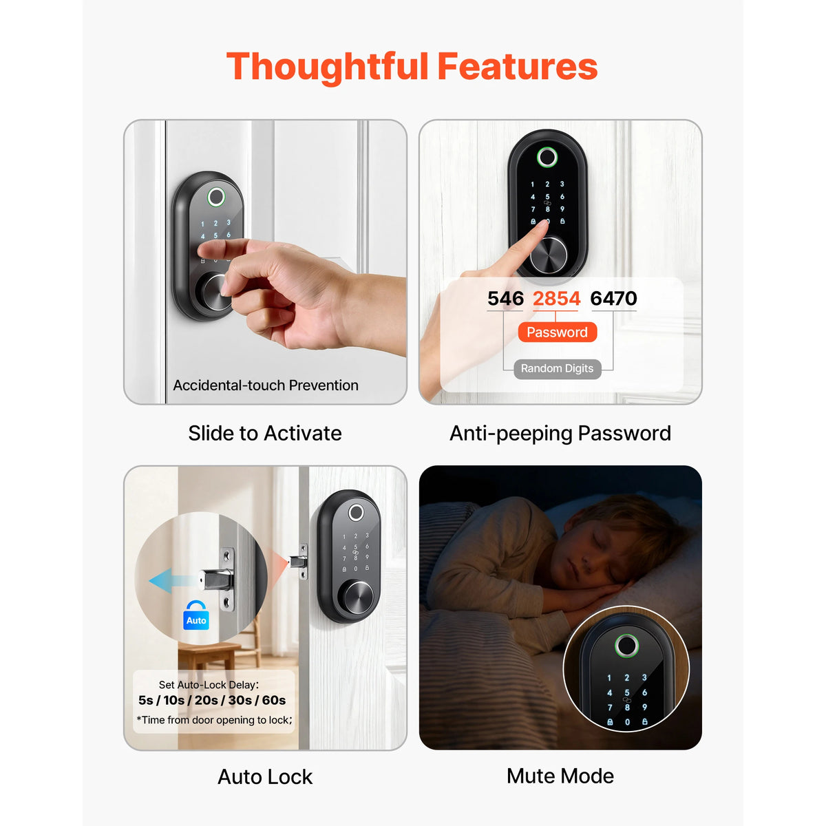 SucceBuy Biometric Fingerprint Door Lock With Touchscreen Deadbolt