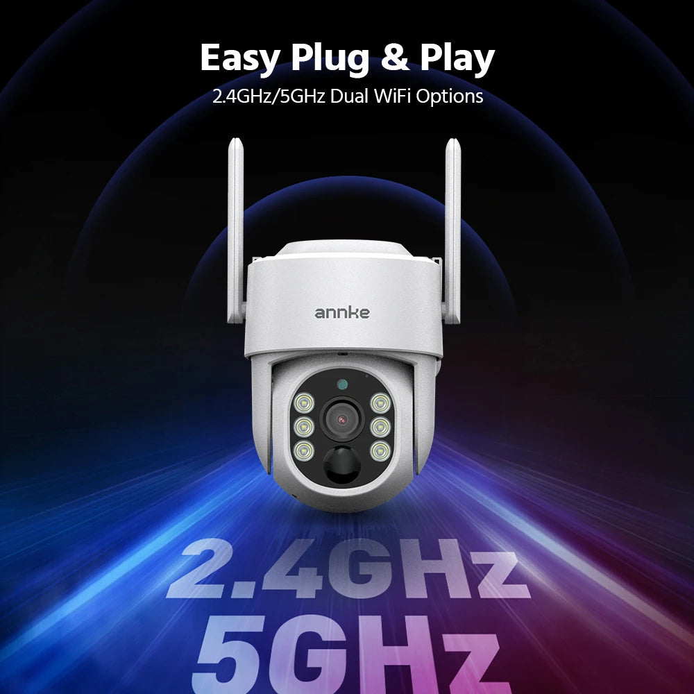 ANNKE 4MP Solar Wireless WiFi Pan Tilt Security Camera