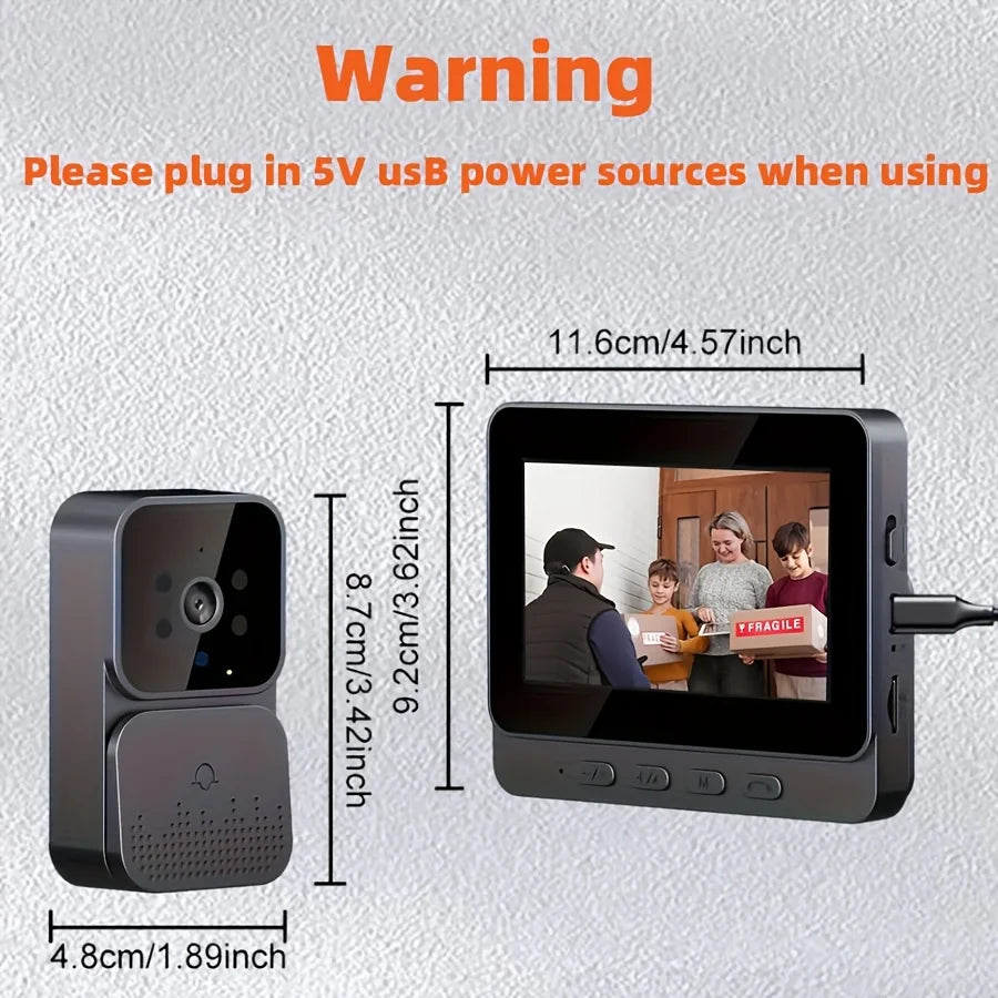 XBIBI Wireless Video Doorbell With Monitor And Two-Way Audio