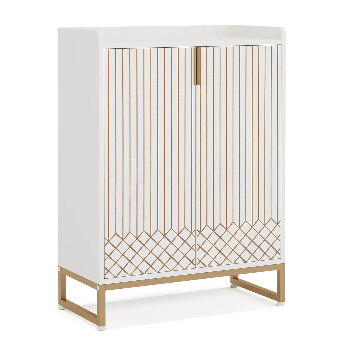 Tribesigns Five Tier Shoe Cabinet With Doors For Entryway Storage