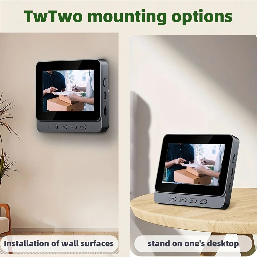 XBIBI Wireless Video Doorbell With Monitor And Two-Way Audio