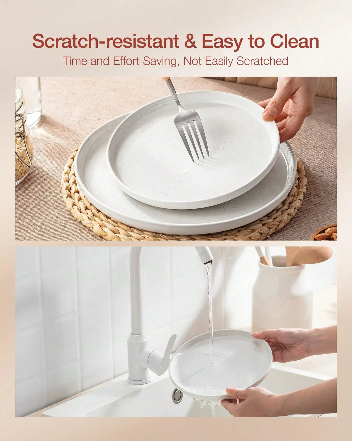 Modern Ceramic Dinnerware Set With Plates And Bowls For Dining