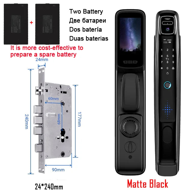 YKESDL WiFi Face Recognition Smart Door Lock With Video Intercom